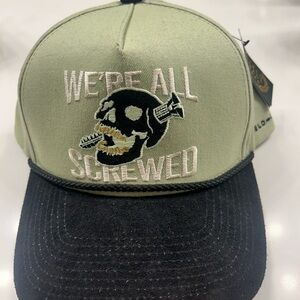 Green and Black Skull Embroidered Cap